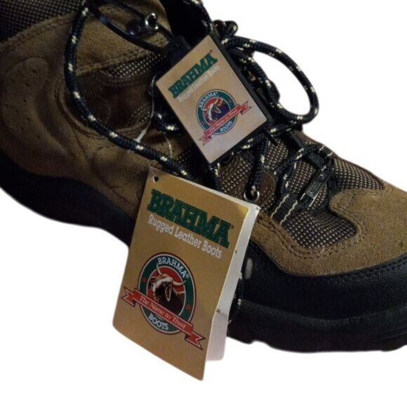 Brahma Size 9 Cedar Mens Hiking Work Boots Rugged Leather Steel Toe Lace Up NEW - Picture 7 of 12